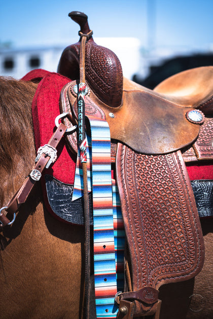 mermaid Cinch strap for western saddle, Latigo and billet for western tack  turquoise cinch strap set