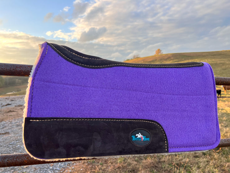 Violet Purple Luxe Pony Contoured Felt Top/Fleece Lined Saddle Pad