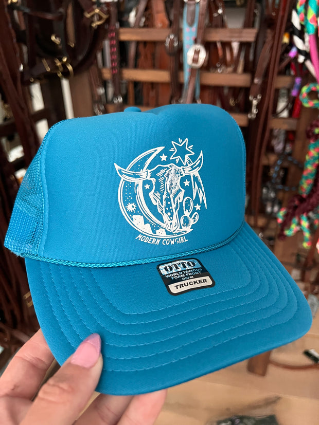 *BC* blue modern cowgirl trucker hat