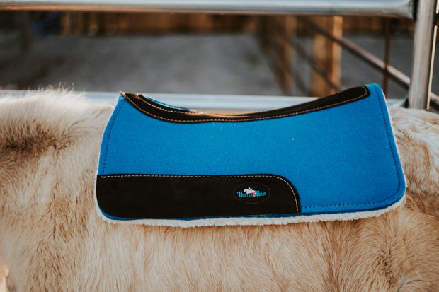 Ocean Blue Luxe Pony Contoured Felt Top/Fleece Lined Saddle Pad