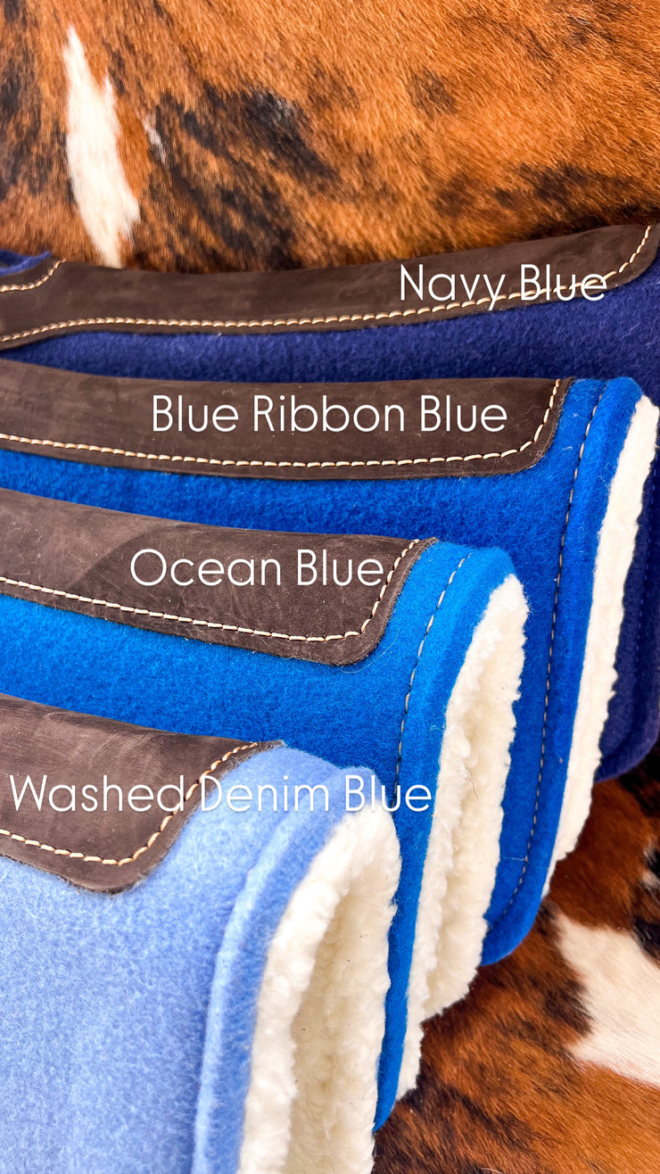 Ocean Blue Luxe Pony Contoured Felt Top/Fleece Lined Saddle Pad