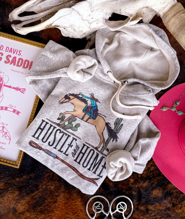 Buckskin and Brunette Logo Pocket Hoodie (oatmeal heather)