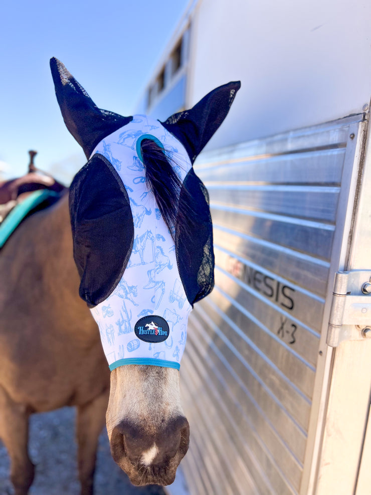 Turquoise Bronc Fly Mask