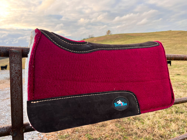 Merlot Luxe Pony Contoured Felt Top/Fleece Lined Saddle Pad