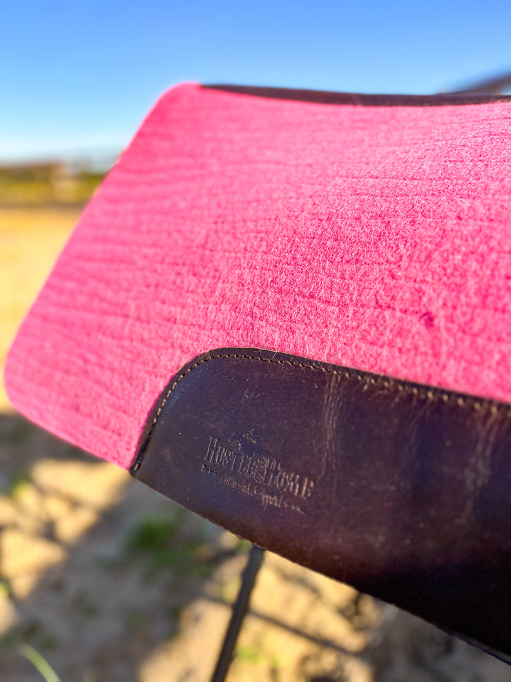 Bar-B Pink 100% Wool Contoured Saddle Pad