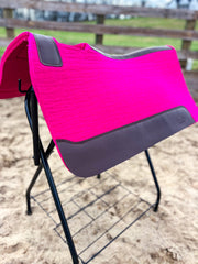 Hot Pink 100% Wool Contoured Saddle Pad