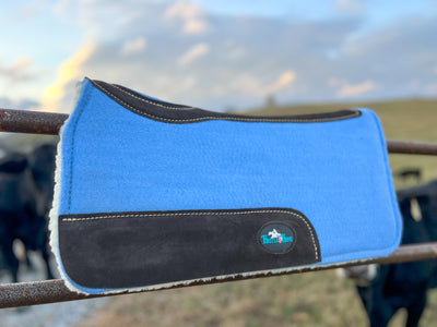 Washed Denim Blue Luxe Pony Contoured Felt Top/Fleece Lined Saddle Pad