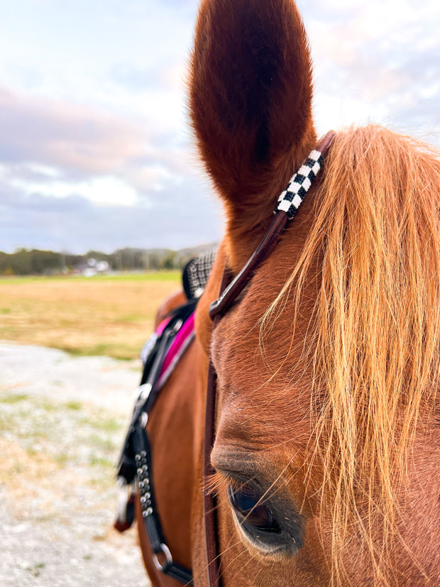 Checks Out *Mini* Beaded Headstall