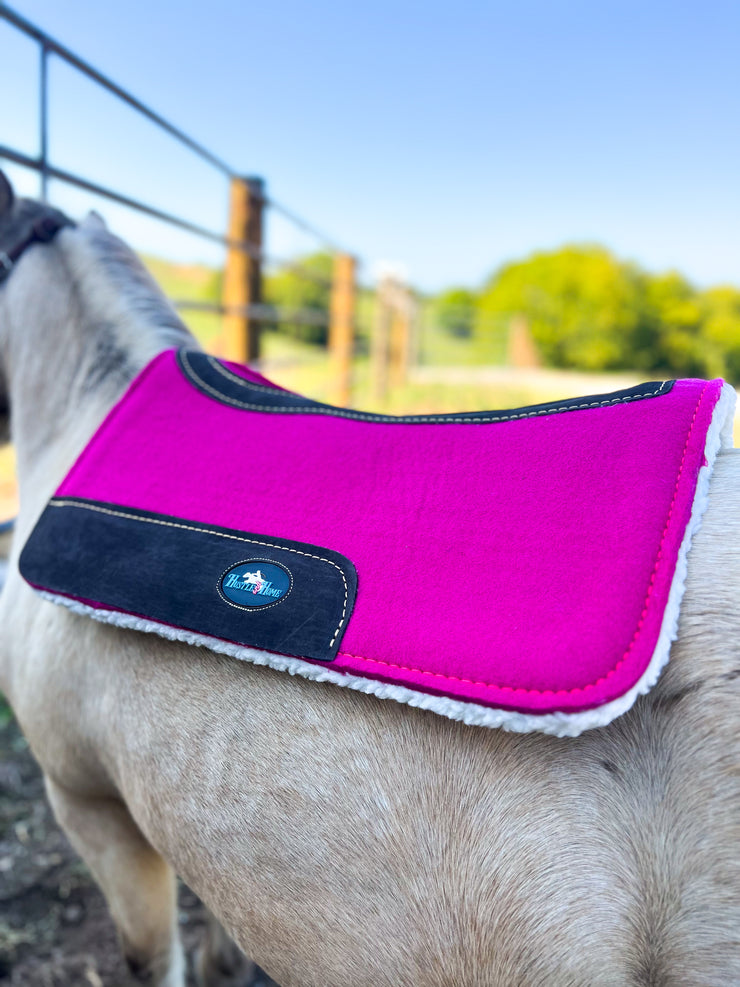 Luxe Pony Contoured Felt Top/Fleece Lined Saddle Pad