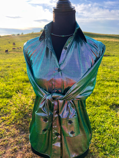 Mermaid Shimmer Button Up Rodeo Shirt