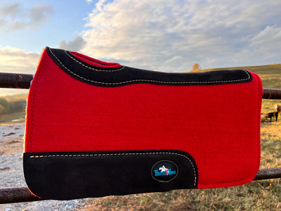 Red Luxe Pony Contoured Felt Top/Fleece Lined Saddle Pad