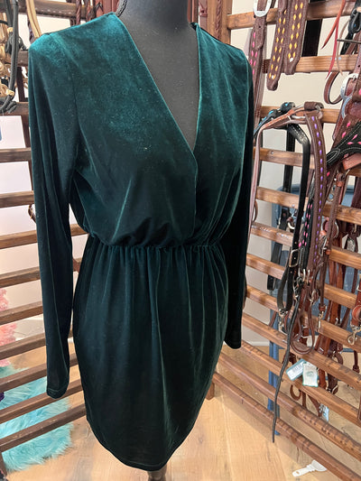 *BC* Dark Green Velvet Boutique dress size large