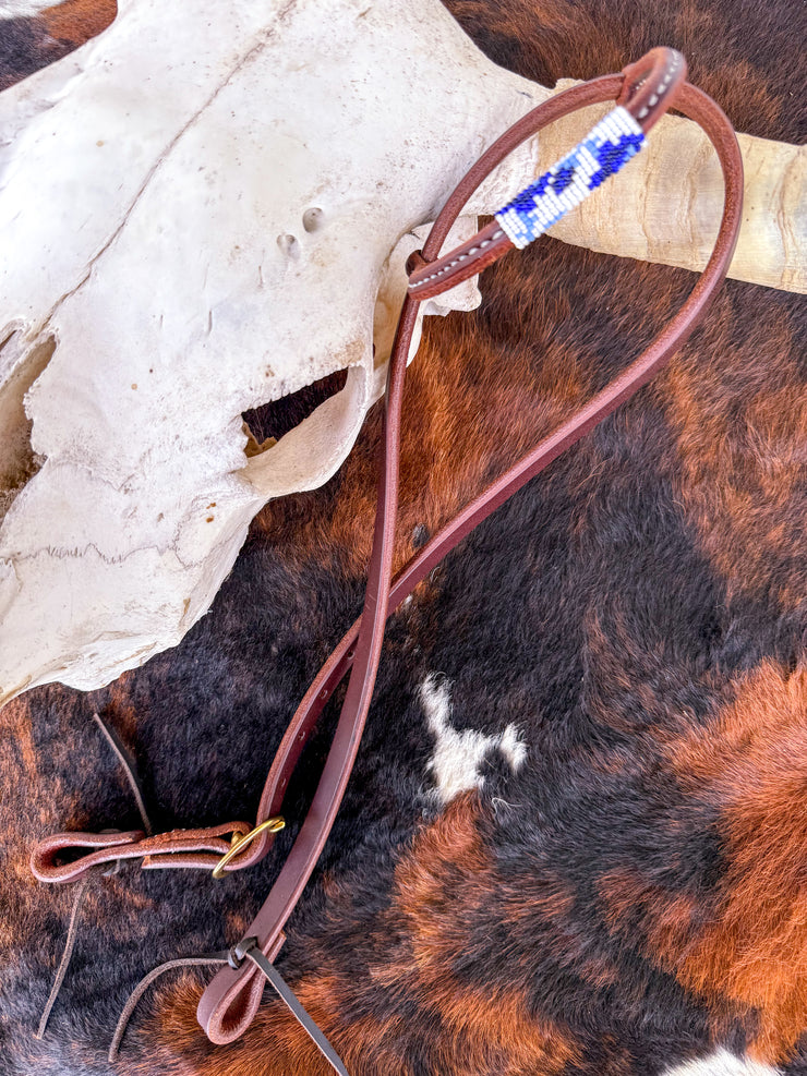 Blue Chinoiserie *Mini* Beaded Headstall