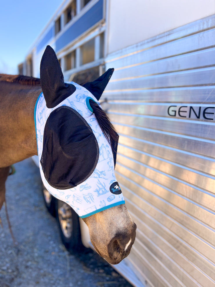 Turquoise Bronc Fly Mask