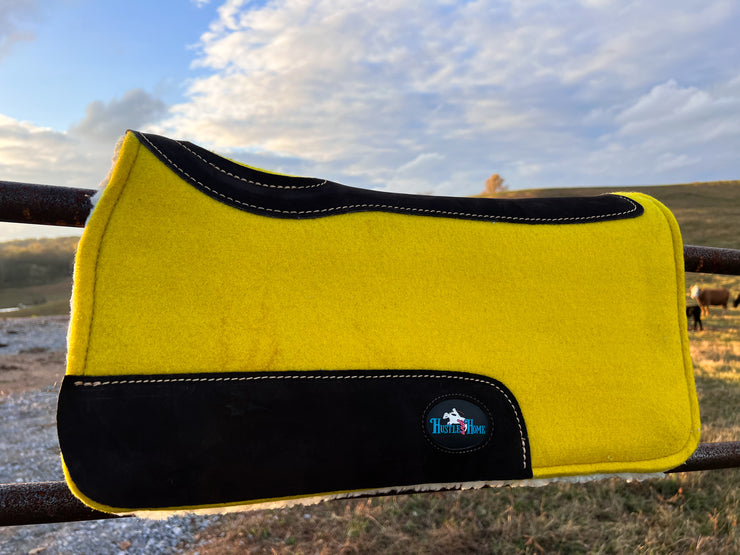 Yellow Luxe Pony Contoured Felt Top/Fleece Lined Saddle Pad