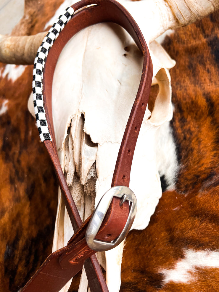 Checks Out Slit Ear Headstall