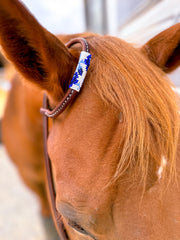 Blue Chinoiserie *Mini* Beaded Headstall