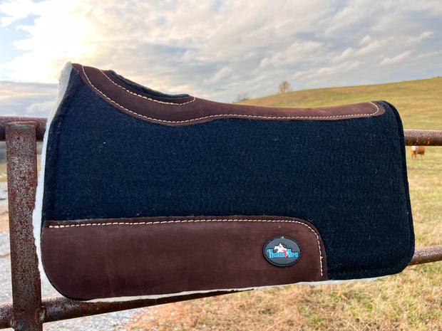 Black Luxe Pony Contoured Felt Top/Fleece Lined Saddle Pad