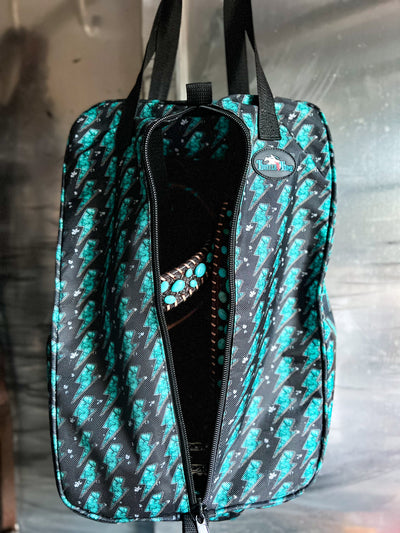 Turquoise Bolt Luxury Tack Bag