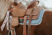 Washed Denim Blue Luxe Pony Contoured Felt Top/Fleece Lined Saddle Pad