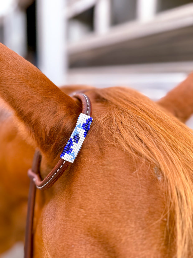 Blue Chinoiserie *Mini* Beaded Headstall