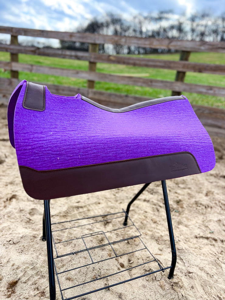 Purple 100% Wool Contoured Saddle Pad