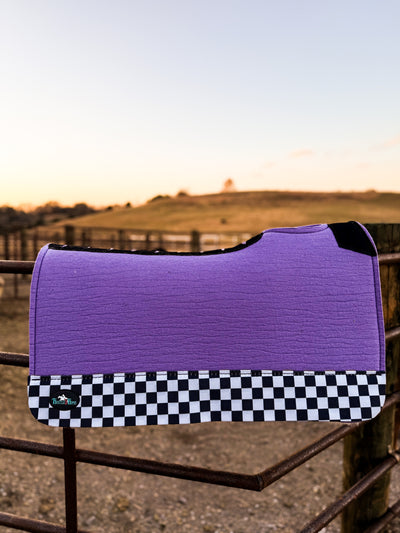 Lavender Checks Out Wool Saddle Pad
