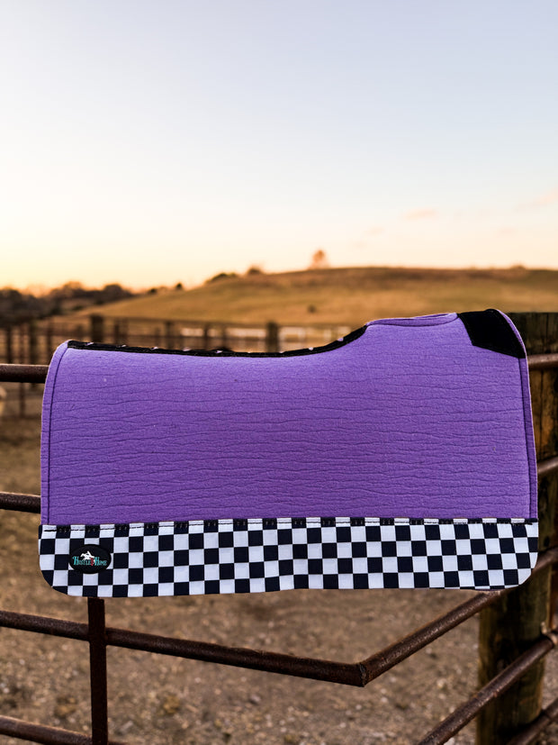 Lavender Checks Out Wool Saddle Pad