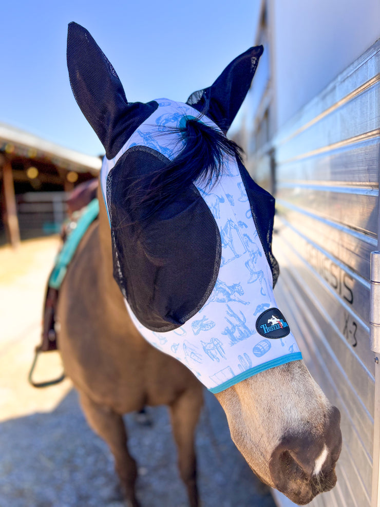 Turquoise Bronc Fly Mask