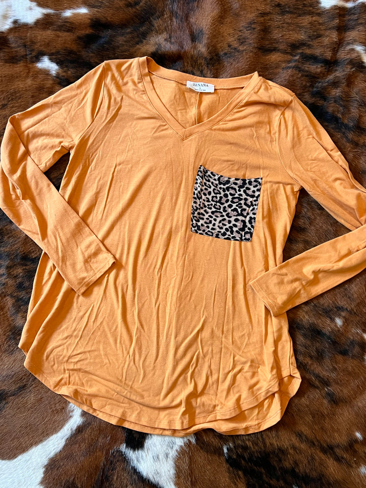 *BC* Large Leopard Pocket Top