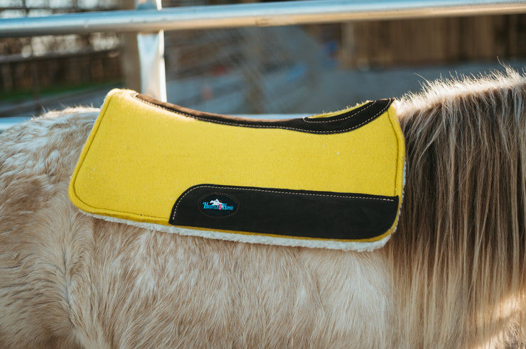 Yellow Luxe Pony Contoured Felt Top/Fleece Lined Saddle Pad