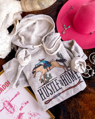 Buckskin and Brunette Logo Pocket Hoodie (oatmeal heather)