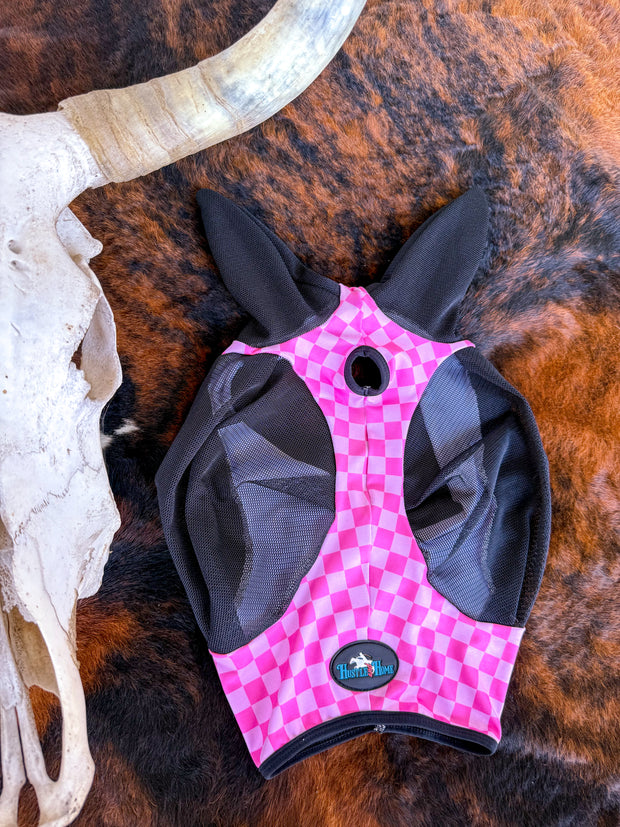 Checks Out (Pink/Pink) Fly Mask