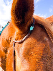 Turquoise Heart *Mini* Beaded Headstall