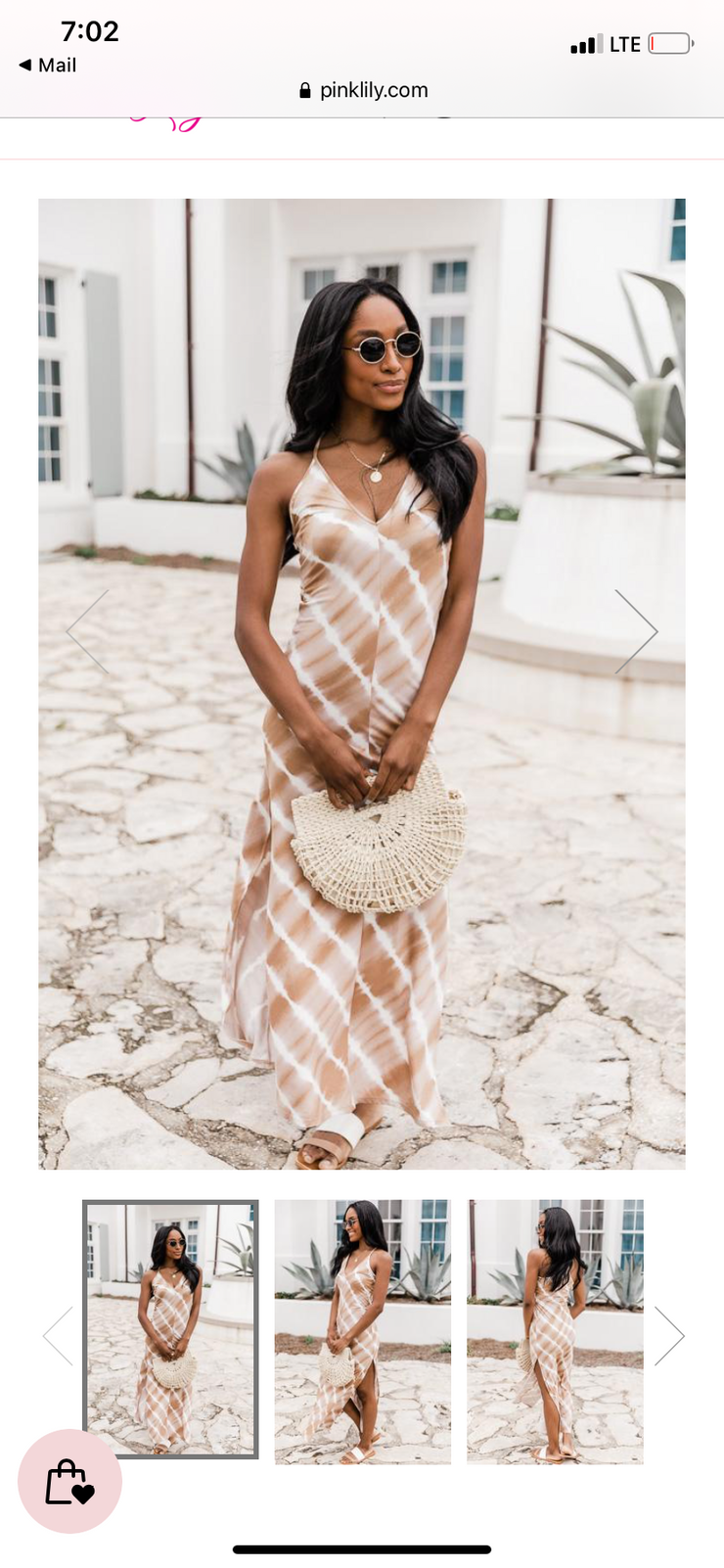 *BC* New Large Taupe Tie Dye Maxi Dress