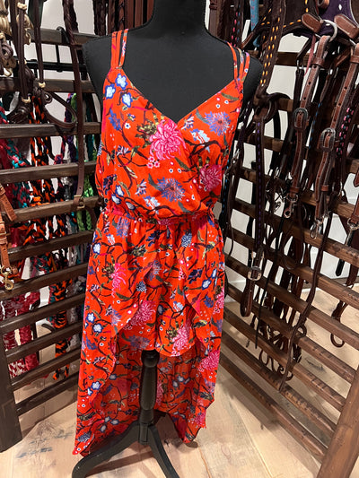 *BC* NEW red floral romper Large