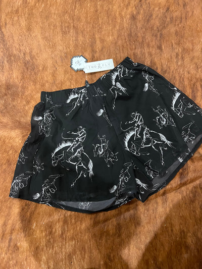 *BC* NEW Bronc Print Lined Shorts size Small