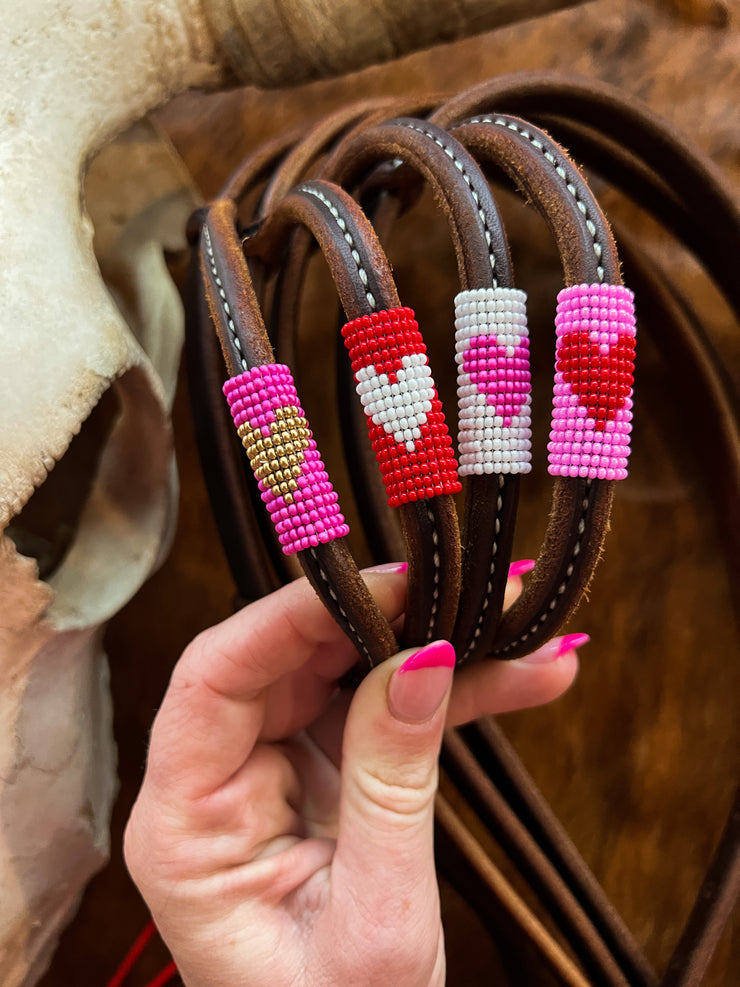 Valentine’s Day Heart Horse “Mini” Beaded Headstalls