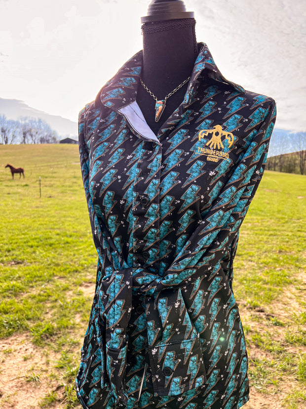 Turquoise Bolt Button Up by Thunderbird Brand