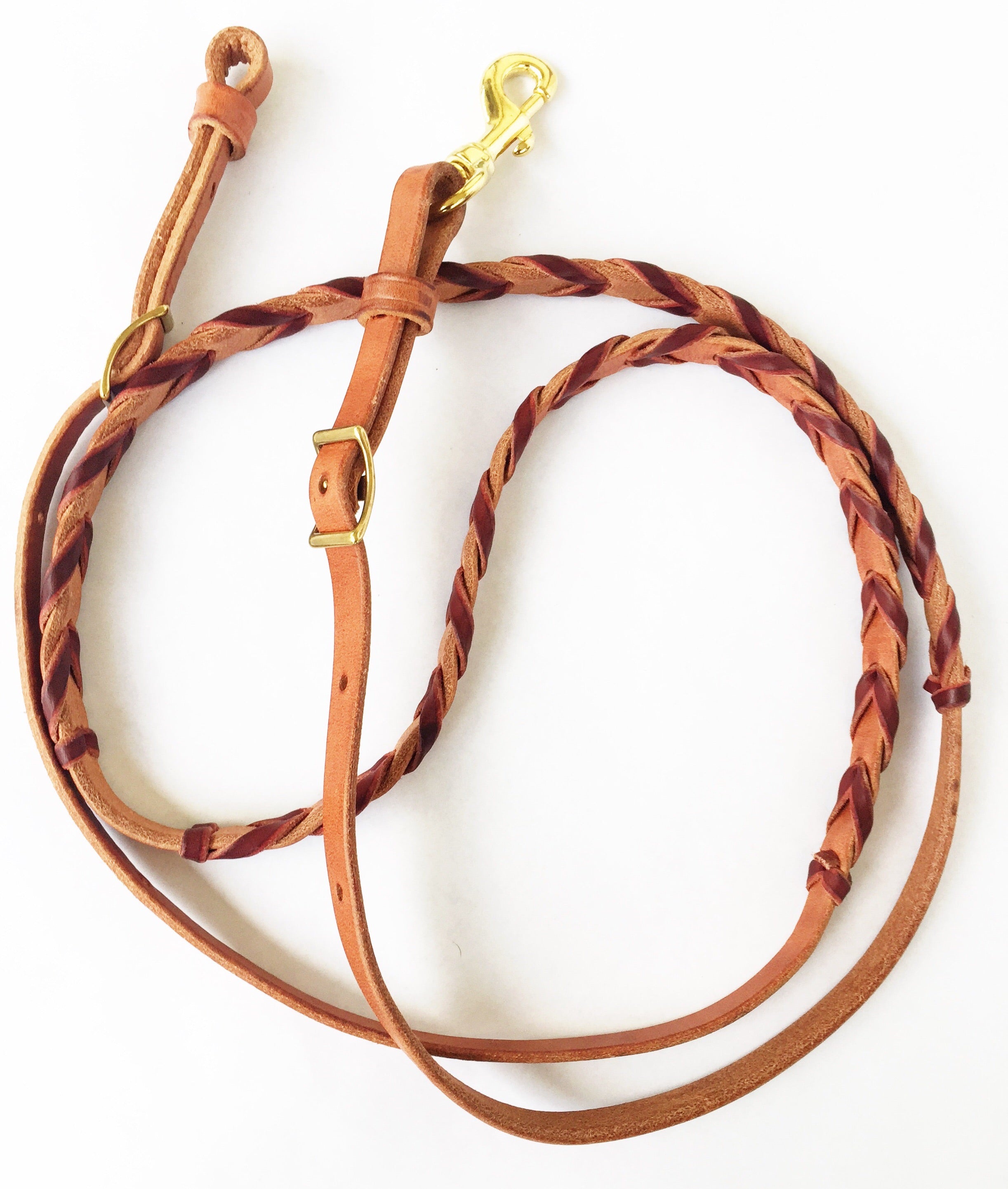 Orange Paracord Wrapped Leather Barrel/Roping Leather Reins