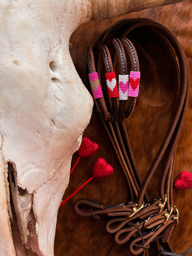 Valentine’s Day Heart Horse “Mini” Beaded Headstalls