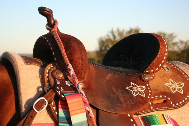 Classic Orange Serape Cinch Strap Set