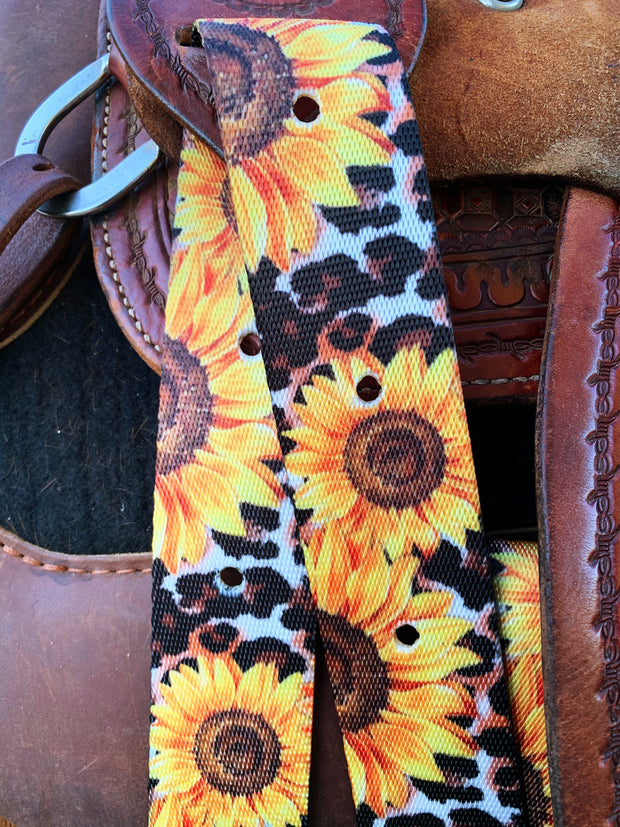 Sunflower on Leopard Cinch Strap Set