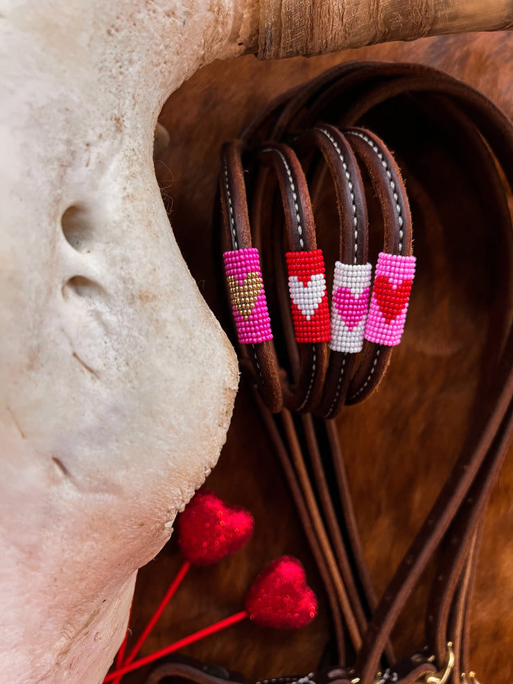 Valentine’s Day Heart Horse “Mini” Beaded Headstalls