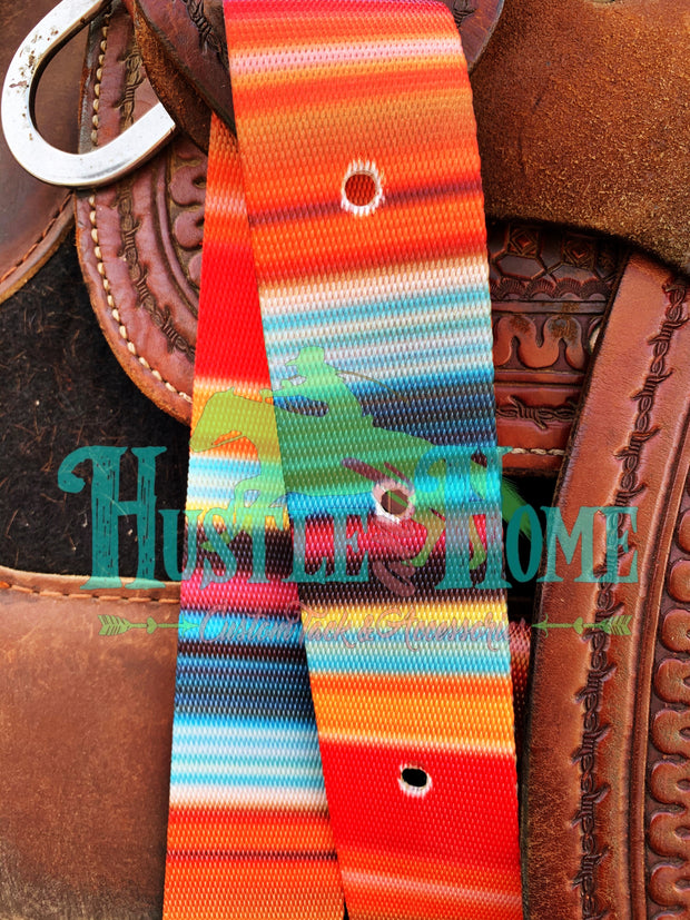 Classic Orange Serape Cinch Strap Set