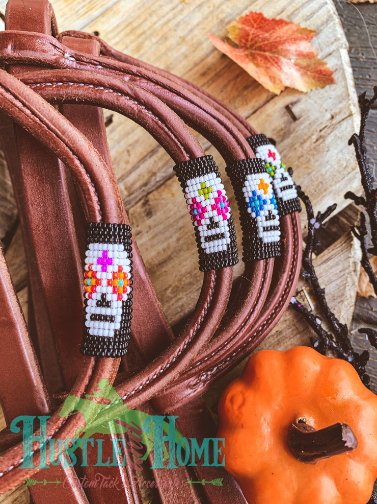 Mini Skull Beaded Headstall